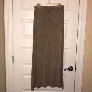 Brown and Tan Maxi Skirt